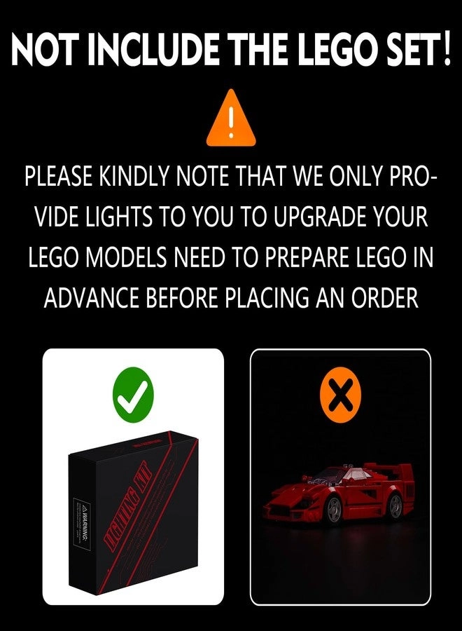 LED Lighting Compatible with Lego Ferrari F40 Supercar
