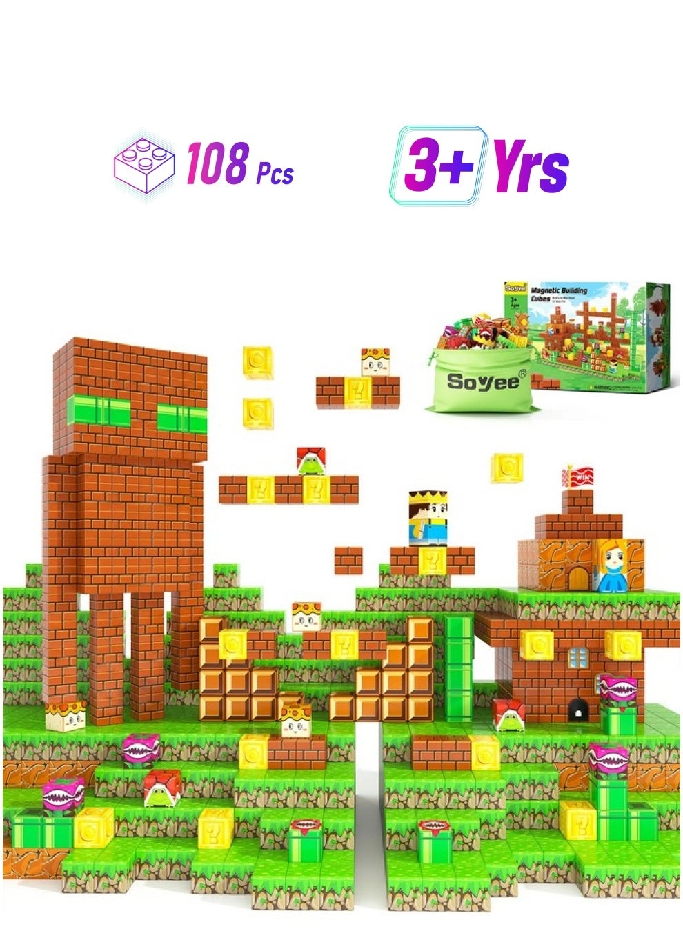 Magnetic Blocks - Minecraft 108 pcs