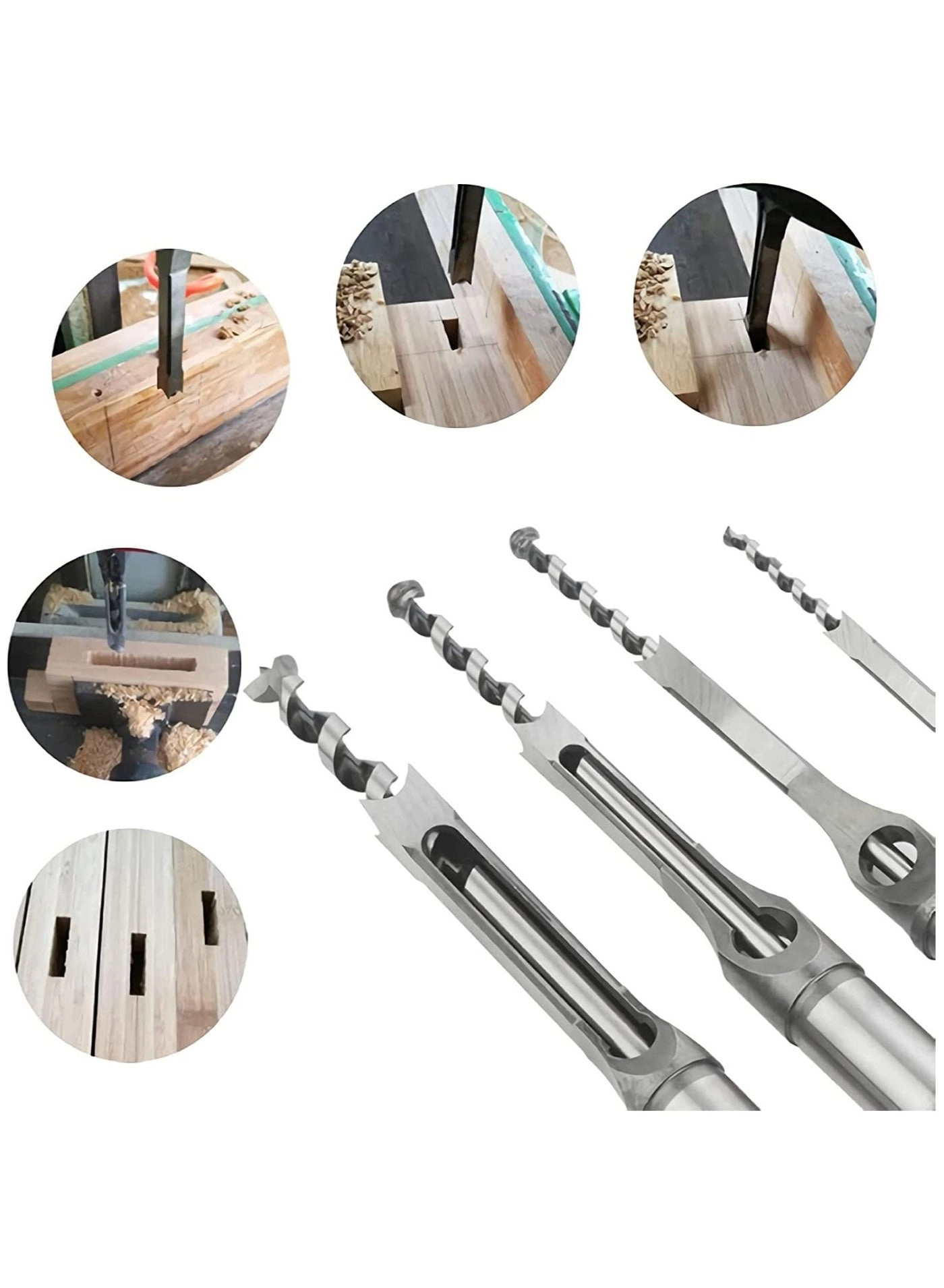 Square Hole Drill Bits - carbon steel 4 PCS 6.4mm/8mm/9.5mm/12.7mm