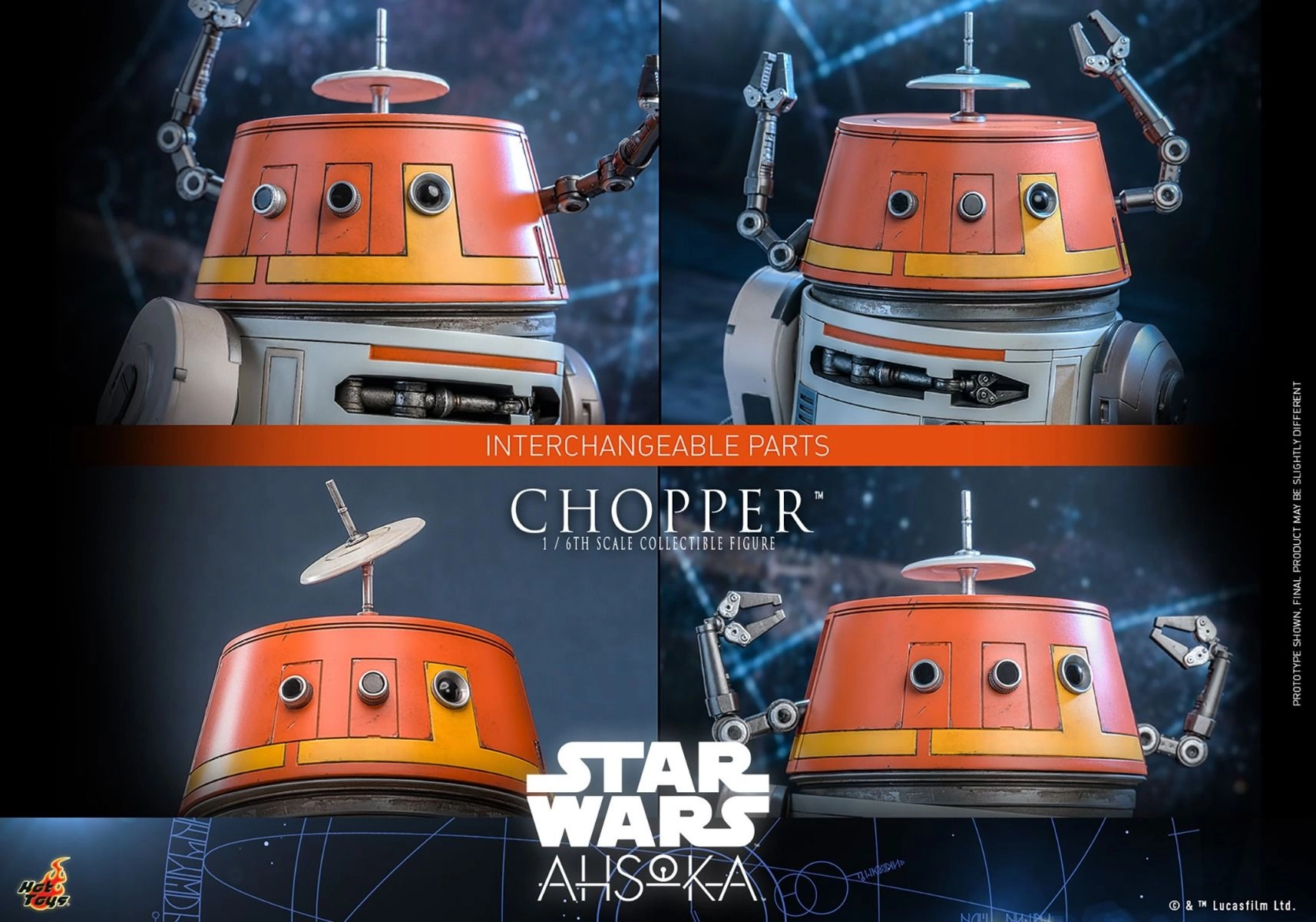 Chopper - Star Wars Ahsoka collectible series - Sixth Scale LED light-up