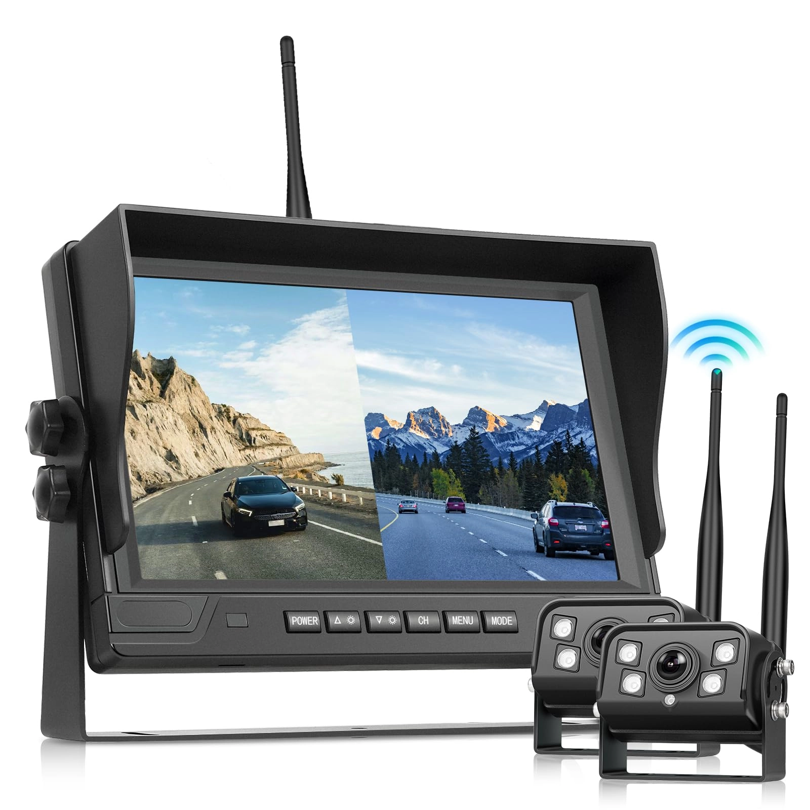podofo Monitor - 9 Inches + Rear View Camera - 720P Night vision