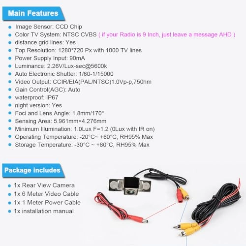 HD Auto Van Rear View Reversing Backup Camera - 1280x720 pixels