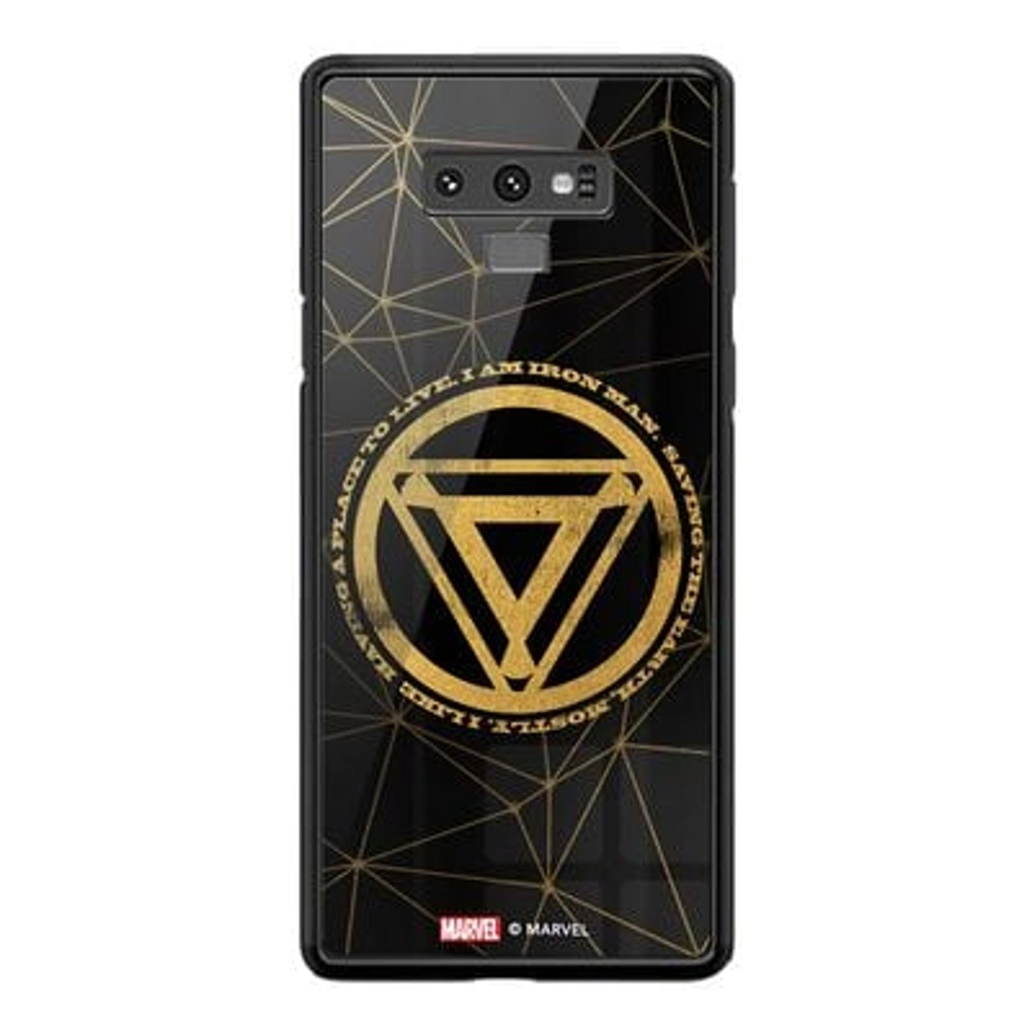 Wackylicious Ironman Gold Collection Back Case for Galaxy Note 9 - TPU Bumper Case + Tempered Glass Back