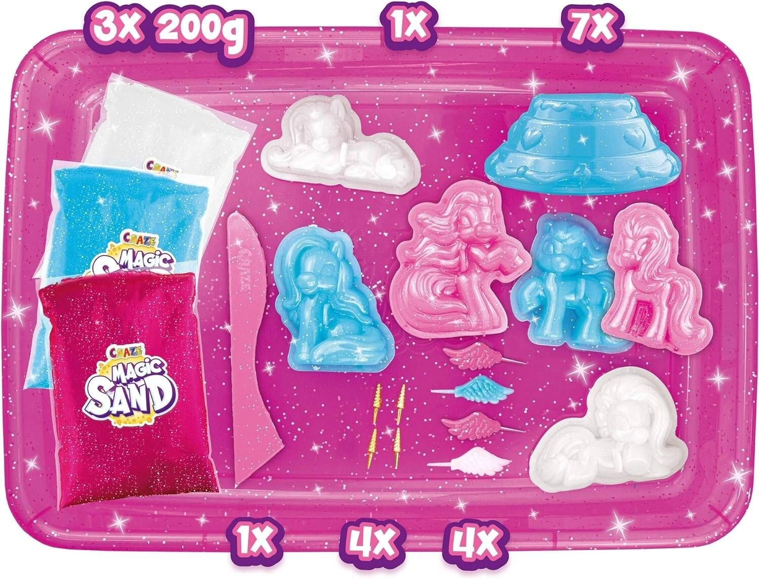 Magic Sand Playset Unicorn - 200 g 3 colours 5+