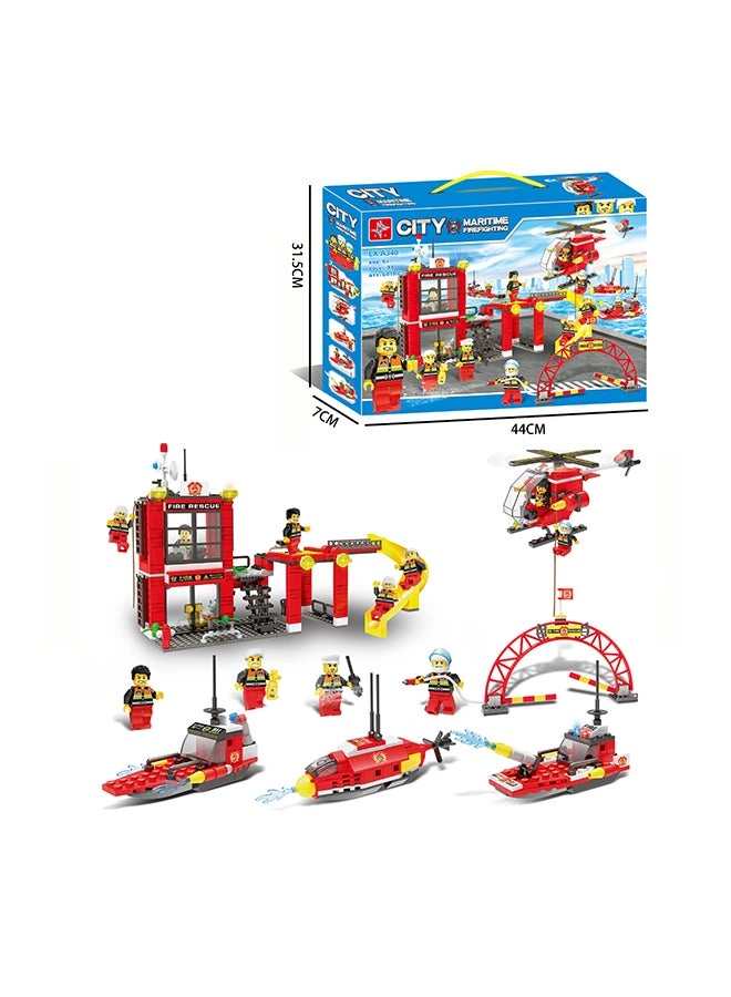 City MarIne Fire Station Firefighter Building Blocks - 641 pcs
