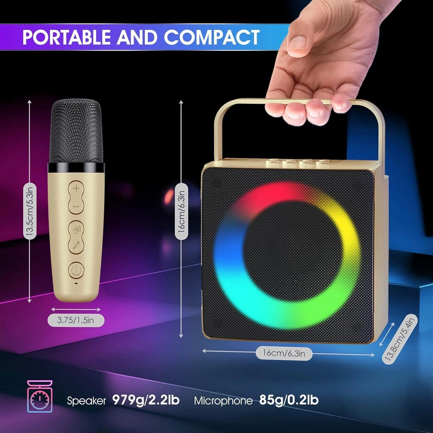 Wireless Karaoke Machine - two wireless microphones