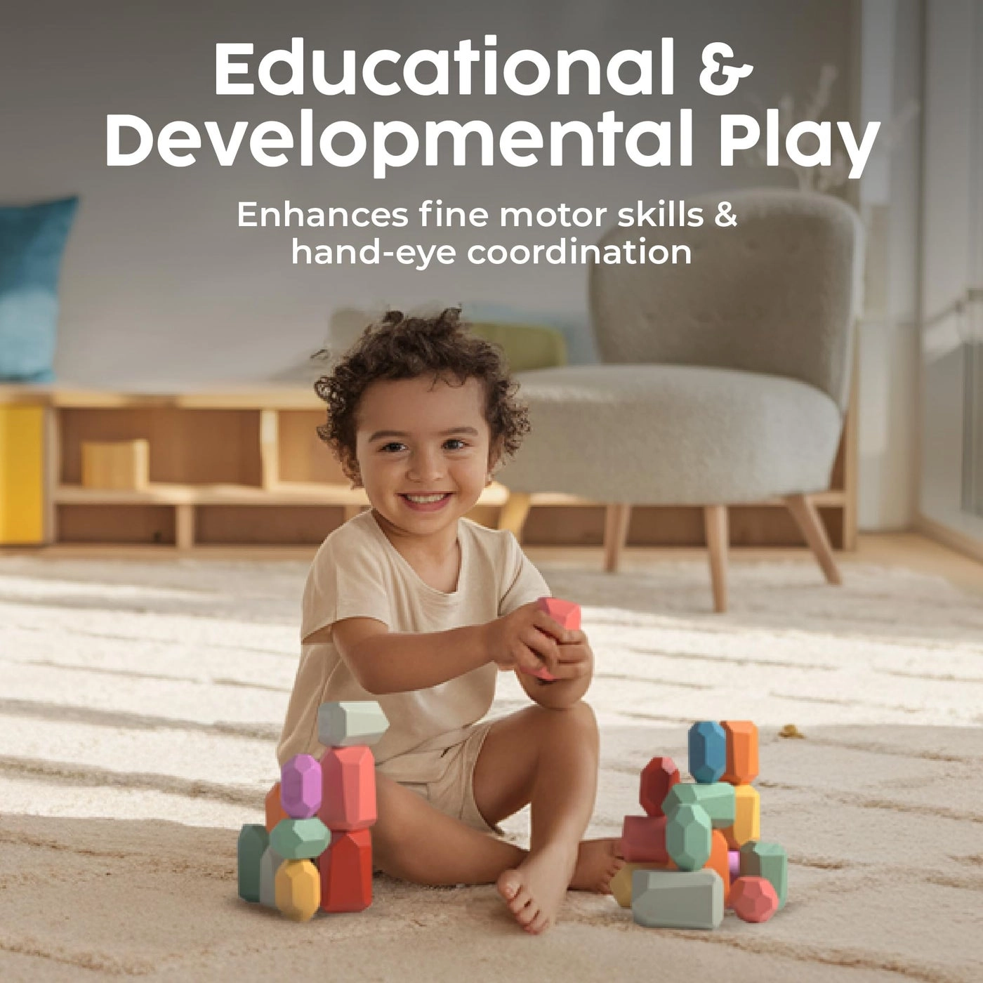 Wooden Stacking Toys - 40 pieces