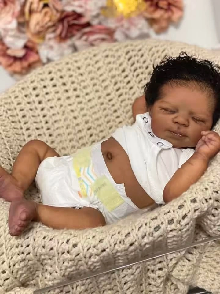 Anano Reborn Baby Doll - 18 Inch Silicone Full Body African American