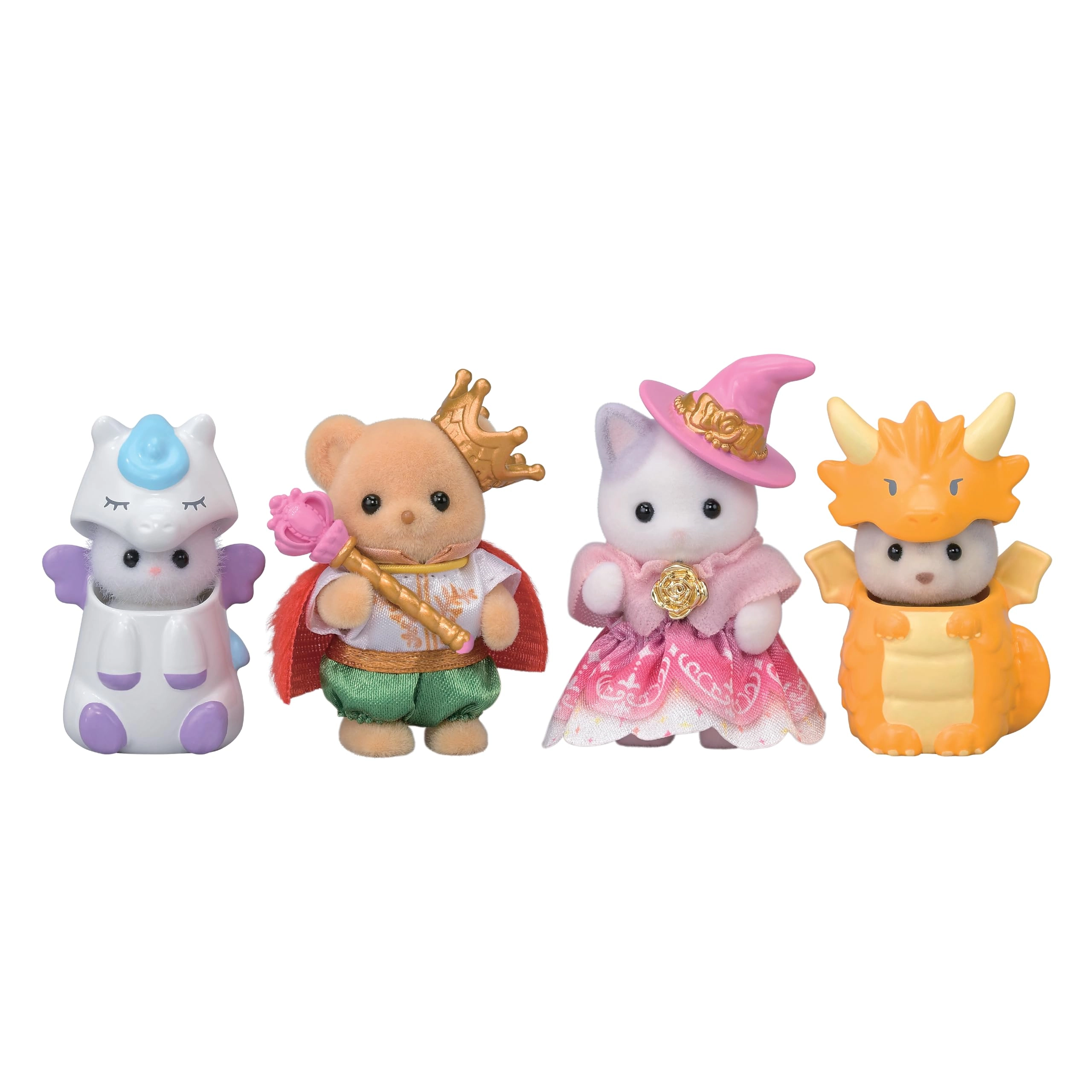 Calico Critters Baby Prince + Baby Witch + Baby Pegasus + Baby Dragon - 4 pcs