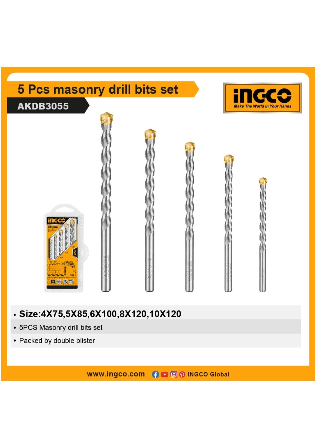AKDB3055 - tungsten carbide tips 5-Piece