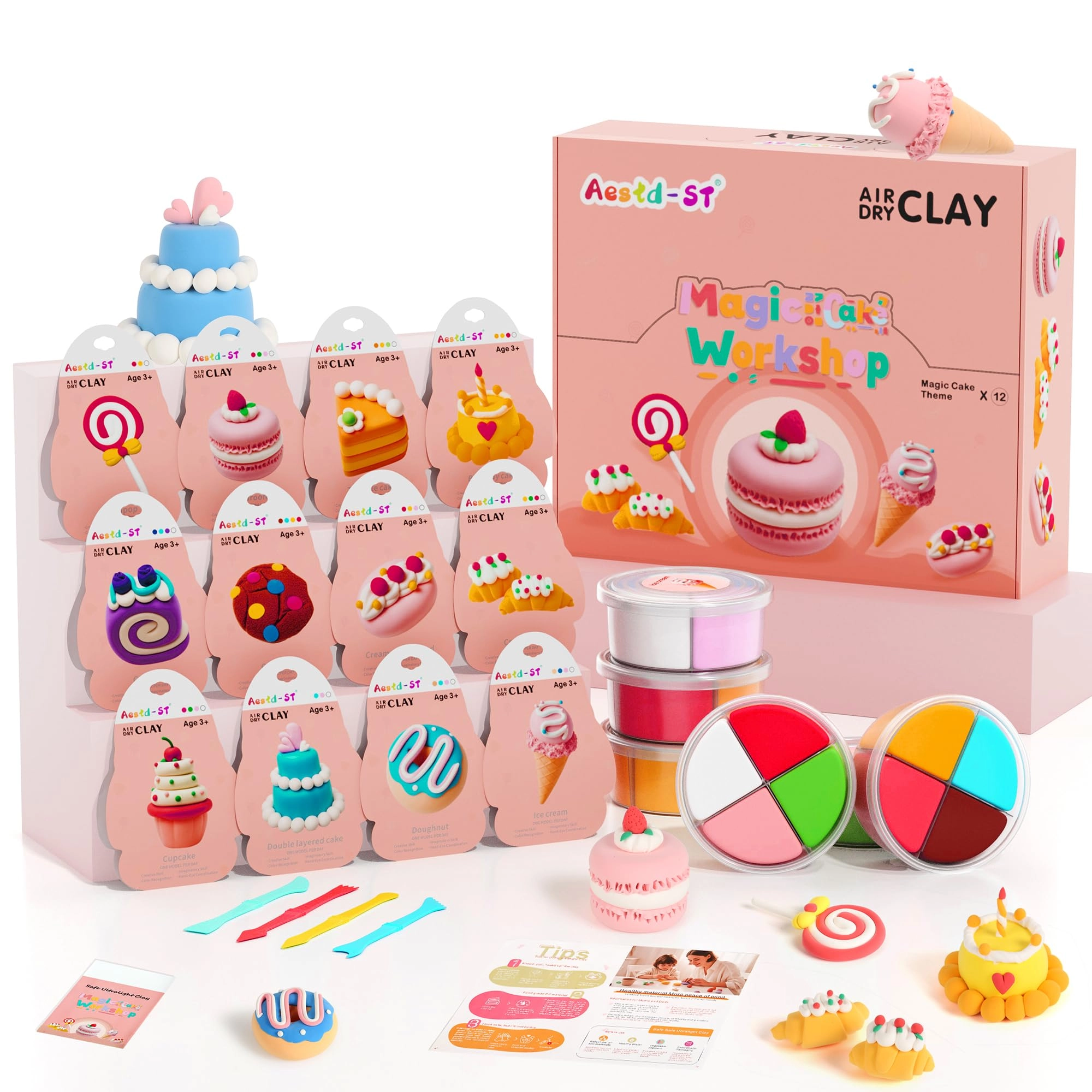 Aestd-ST Air Dry Clay Kit - 12 Boxes