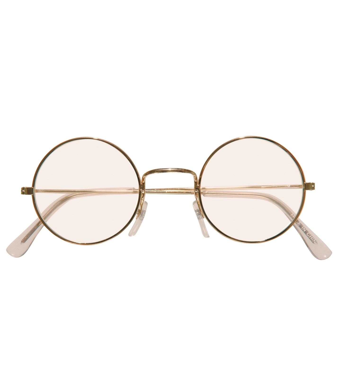 Party Zone Gold Glasses - With Lenses Round Shape