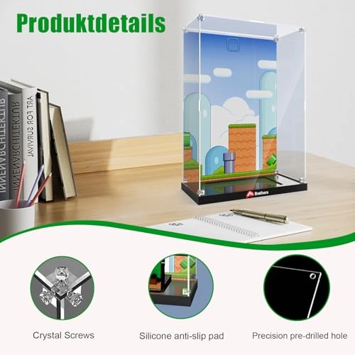 Acrylic Display Case for Lego 71438 Super Mario Yoshi - Dustproof Transparent HD Backdrop