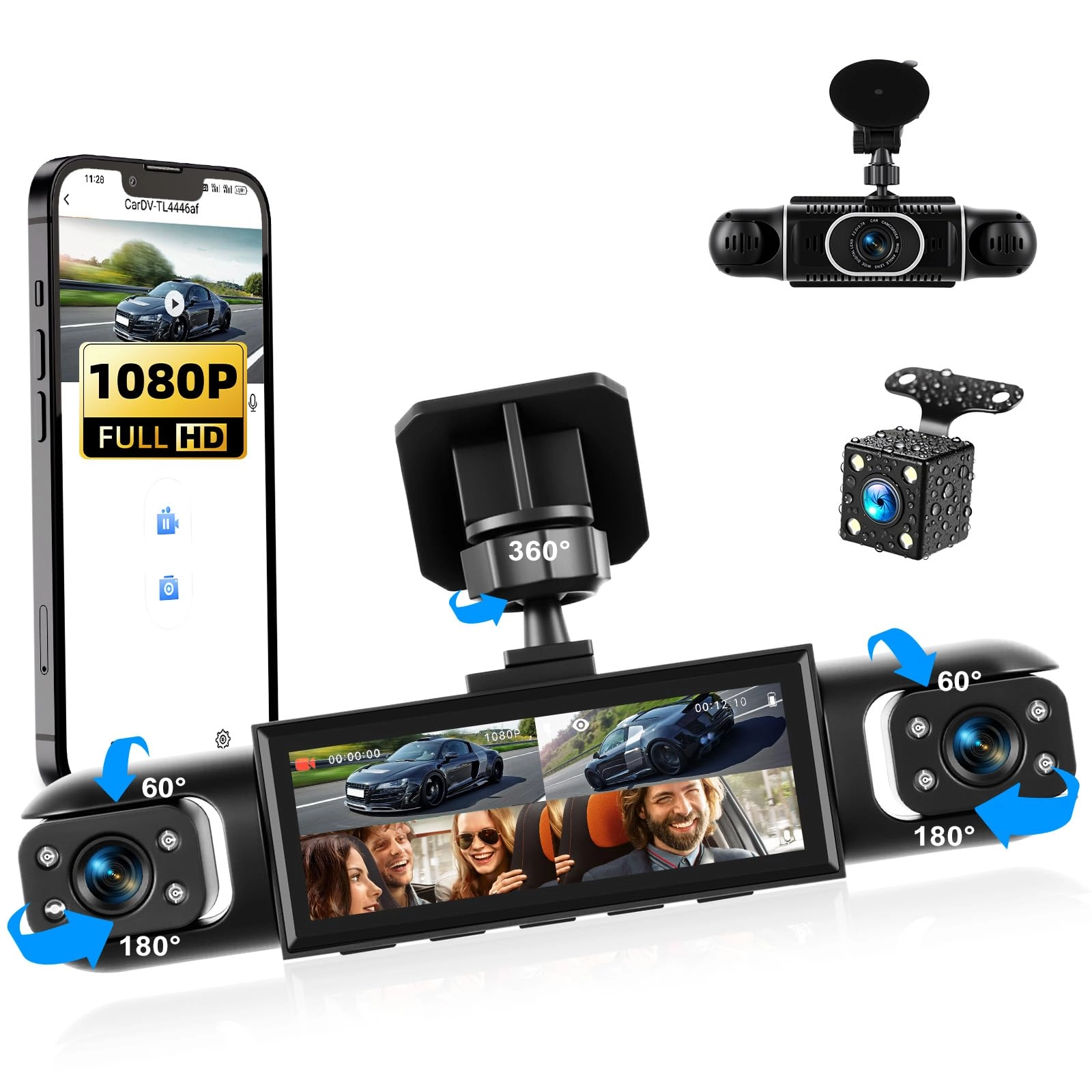 4-Channel Dash Cam - 1080P 30FPS