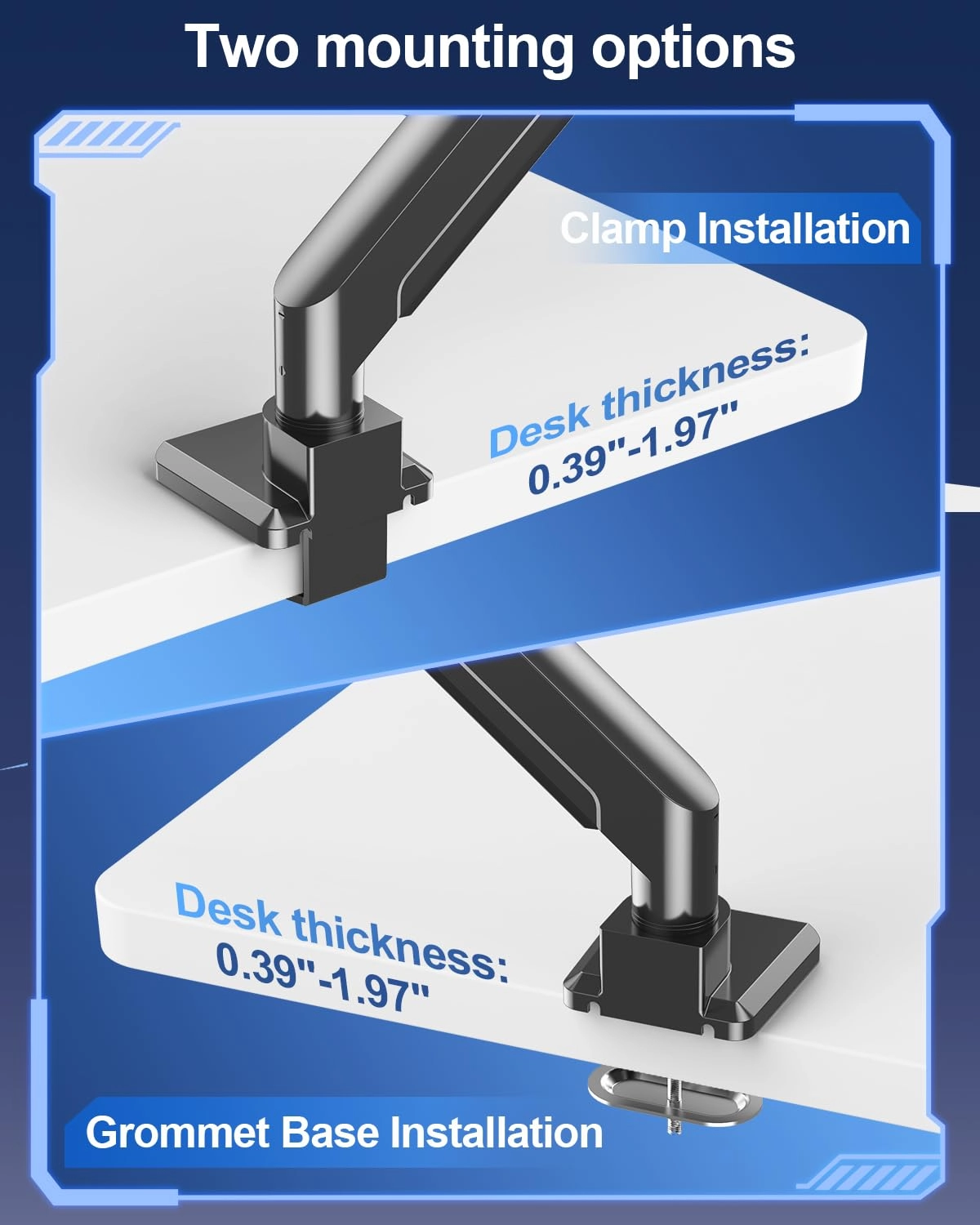 Heavy Duty Monitor Arm - Single 49 Inch 100x100mm
