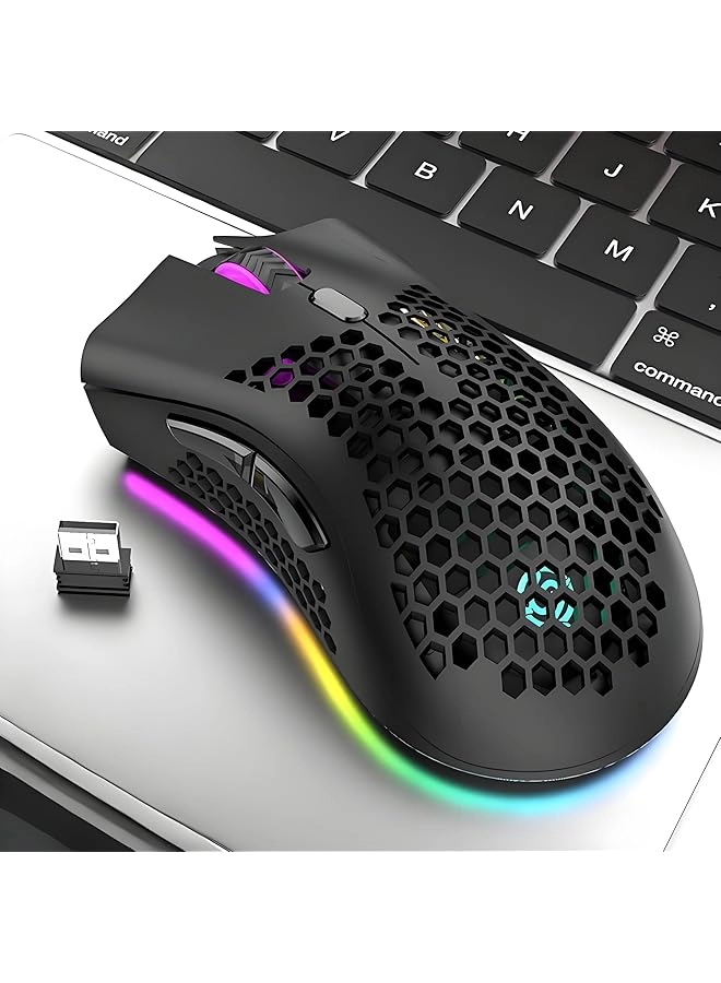 Ergonomic RGB Wireless Gaming Mouse - Wireless