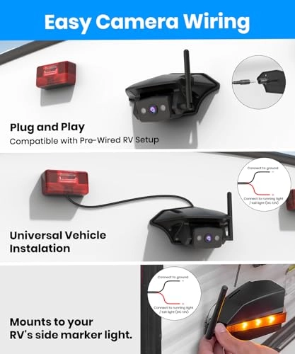 Dual Camera Car Reversing Camera System - Night Vision Wireless 1080p