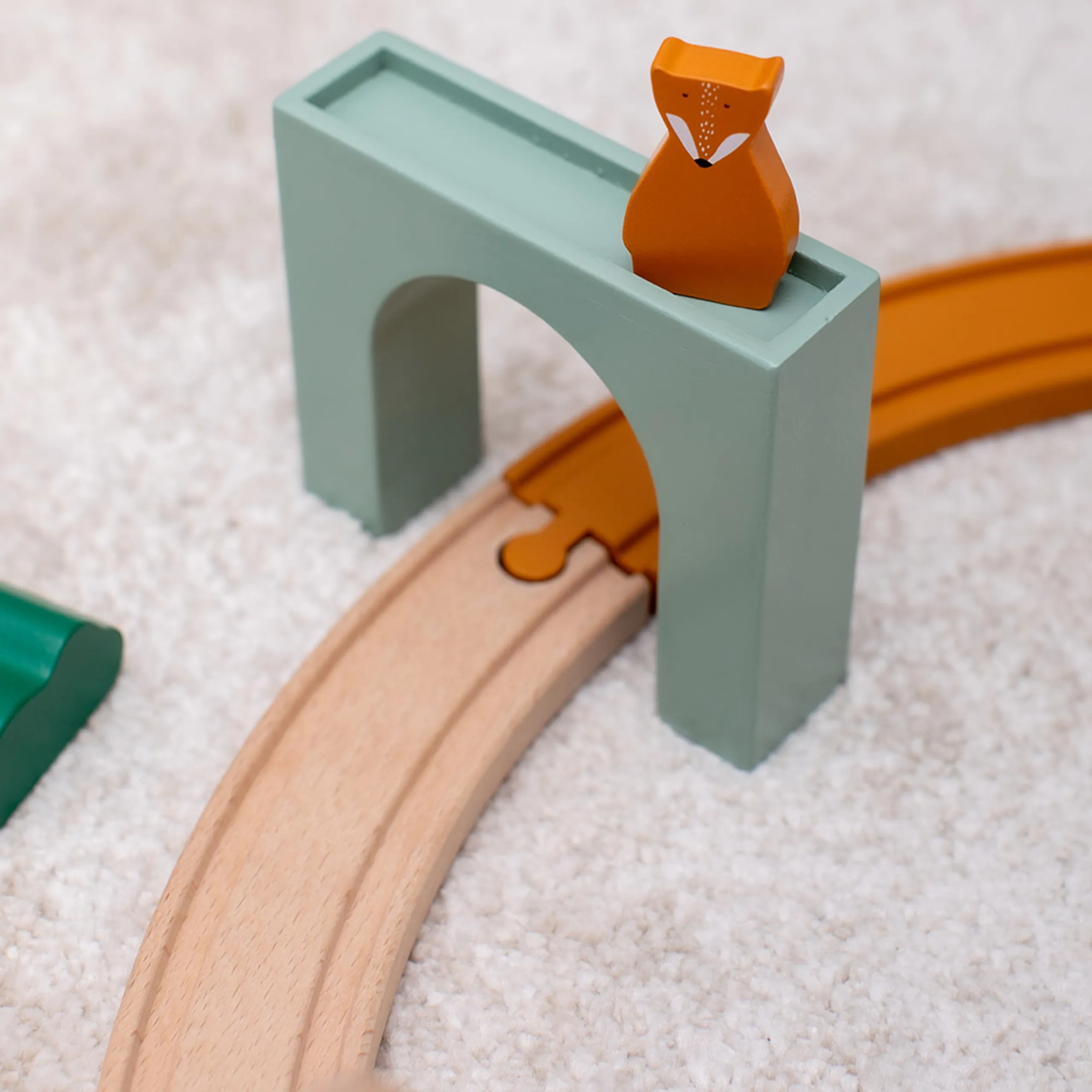 Wooden Train Railway Set - 3pcs