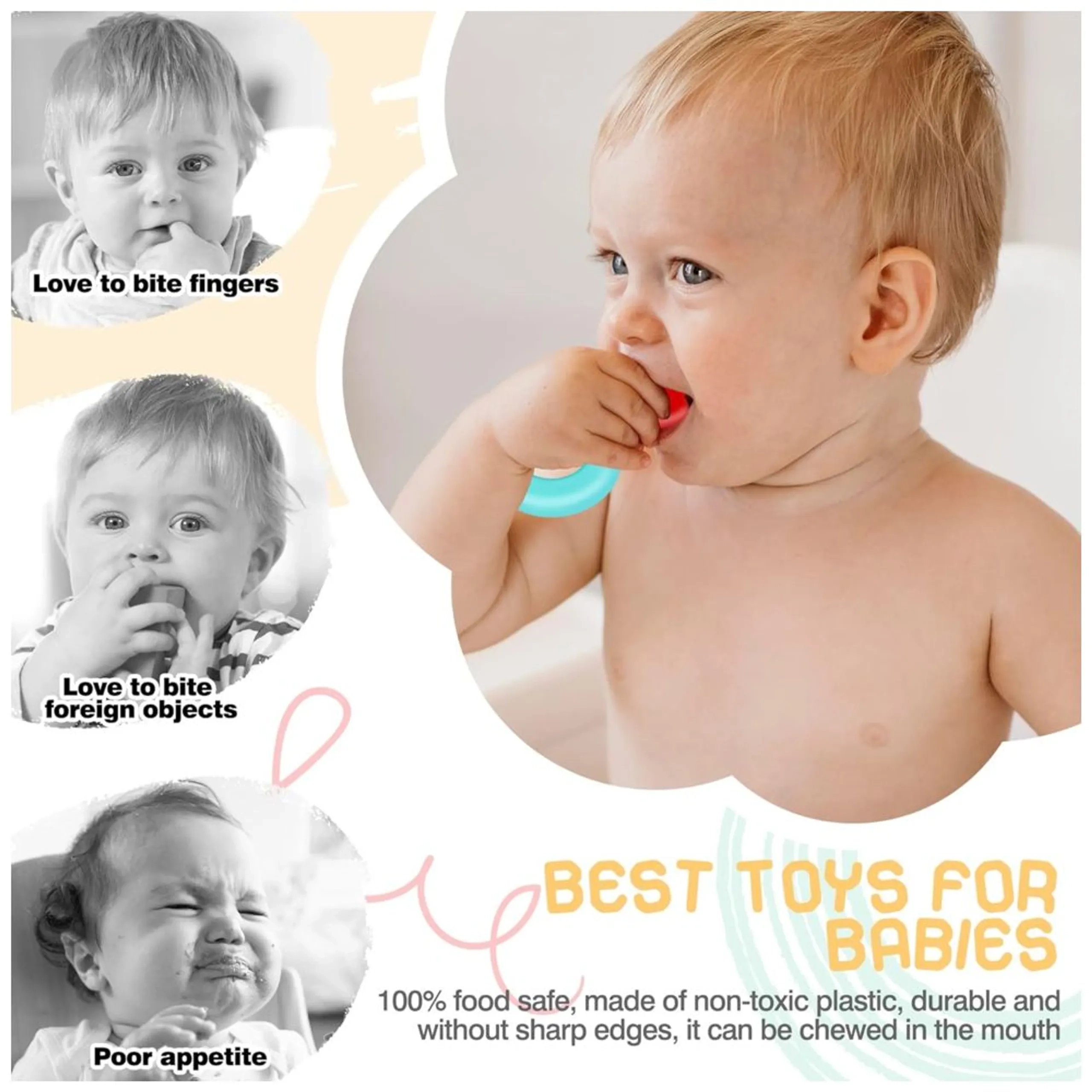 Baby Rattles & Teether Sensory - Suitable for 3 months & above Multicolor 12pcs Set