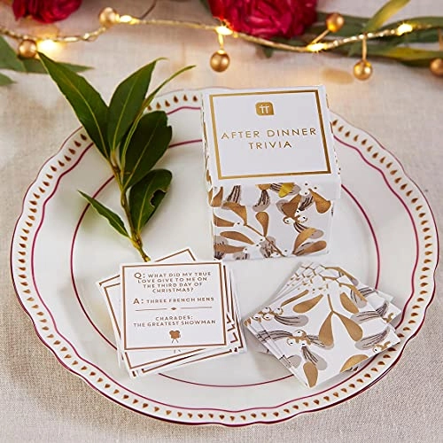 Christmas Trivia Quiz Questions & Charades - 60x Mistletoe Box