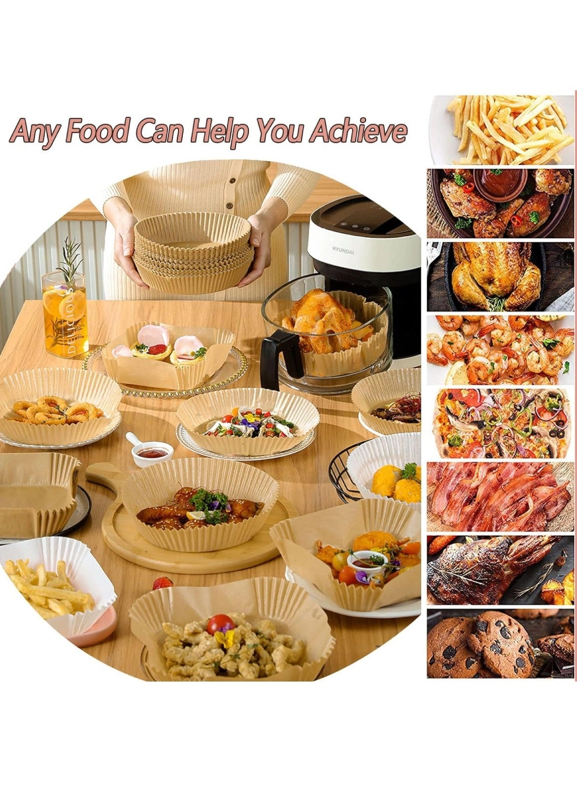 Air Fryer Paper Liners - food-grade parchment paper 100 piece(s)