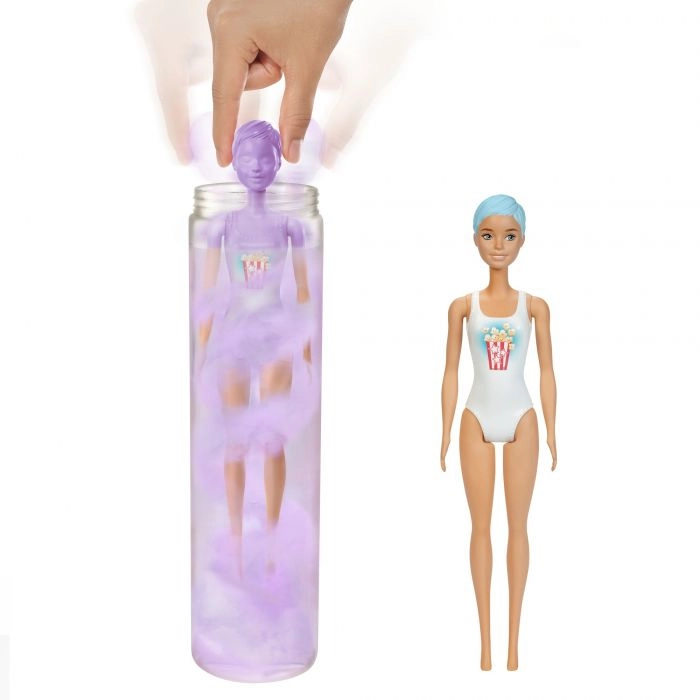Barbie Color Reveal Glitter! Hair Swaps Doll - Glittery Blue 25 Hairstyling & Party-Themed Surprises Ages 3+