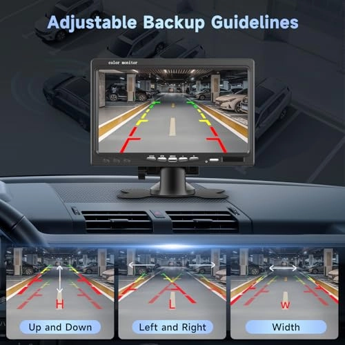 Backup Camera Monitor + Rear View Camera - 18IR Night Vision Verkabelung 480 pixels