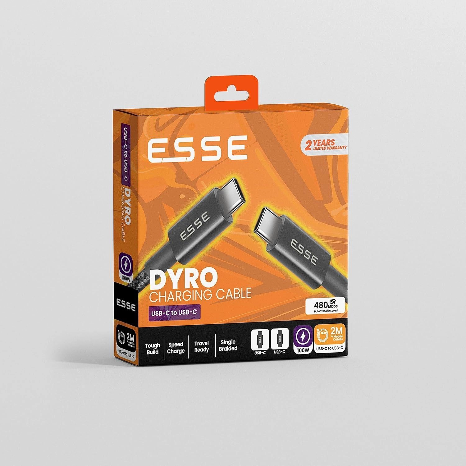 ESSE Type C To Type C Fast Charging Cable 60W USB-C to USB-C 2m