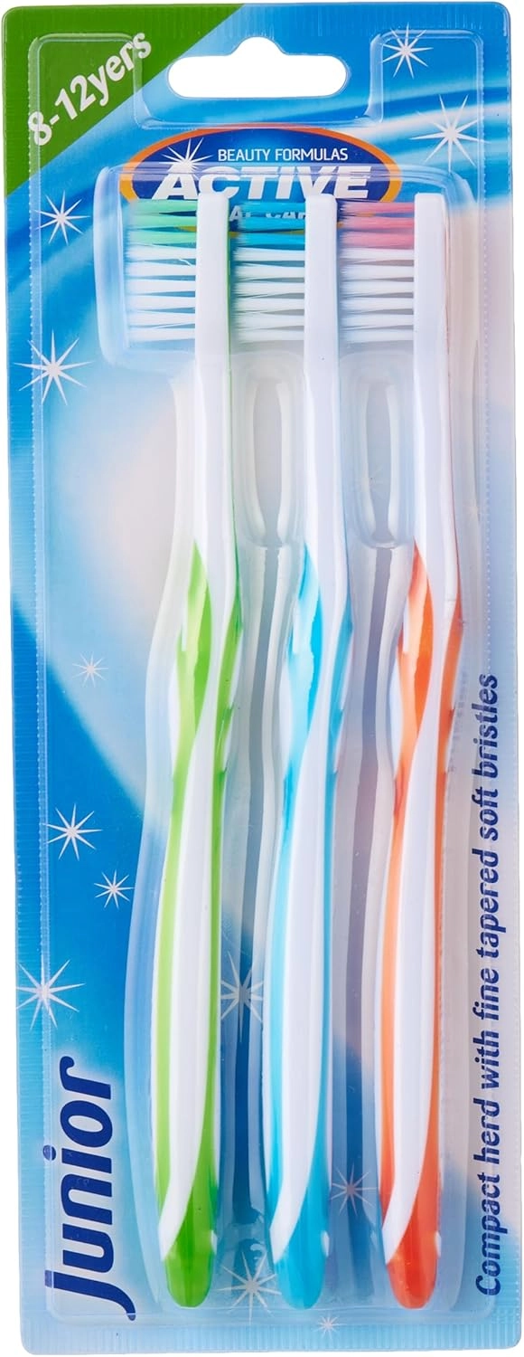 Nutripharm LLC Active Oral Care Junior Toothbrush - 8-12 years Small narrow head 3-Piece Pack