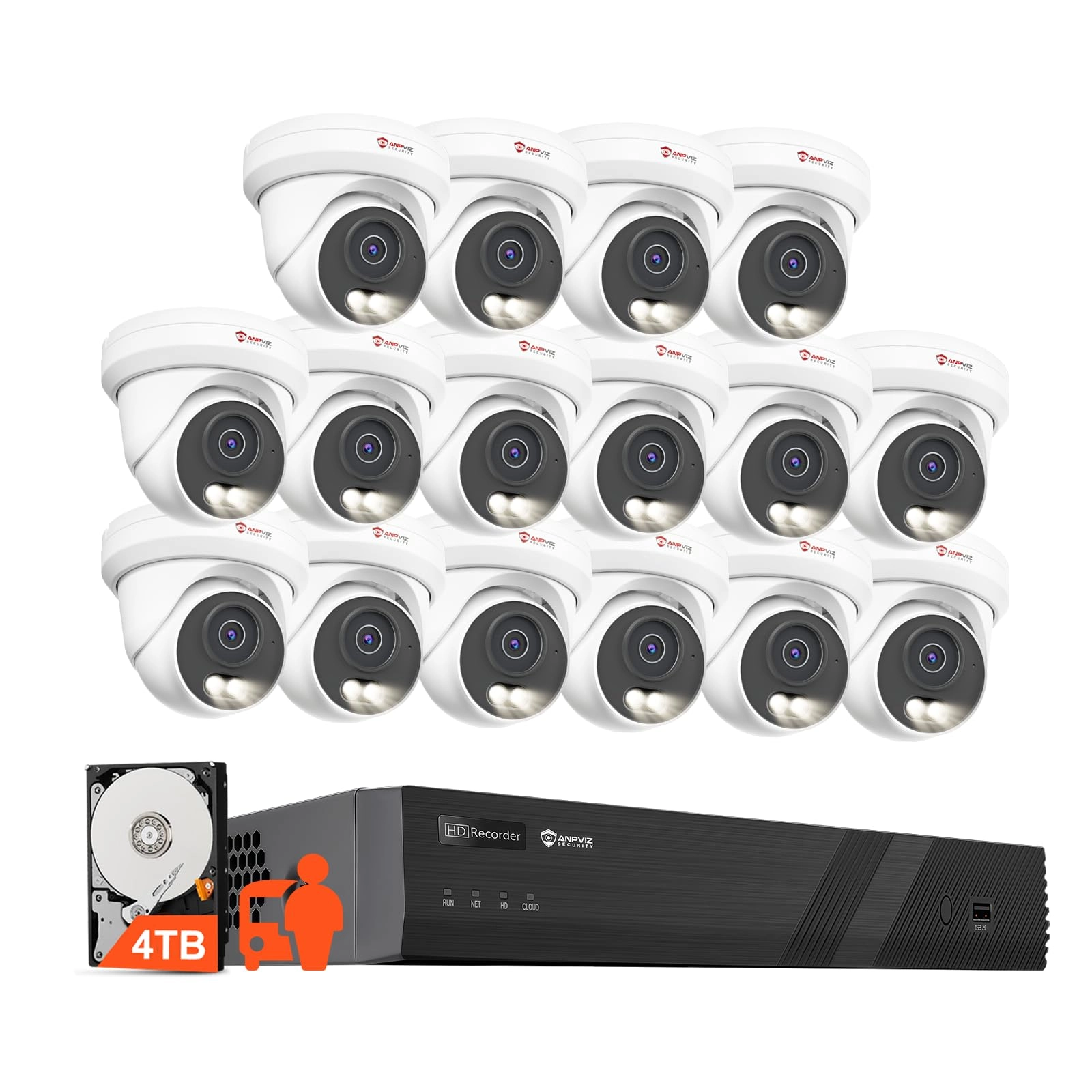 Anpviz IPK-3216P3180W-16S - 16pcs 16CH 4K