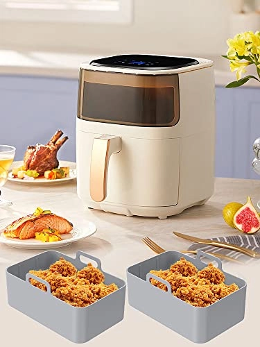 Air Fryer Silicone Basket - 2pcs Silicone + Silicone Pad - 4pcs Silicone + Oil Brush - 1pc