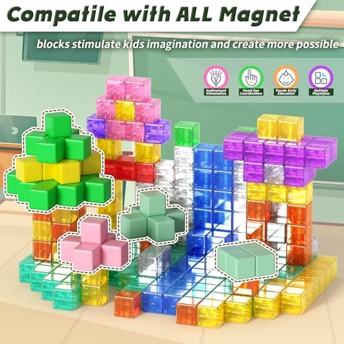 Magnetic Building Blocks - 64 pcs transparent
