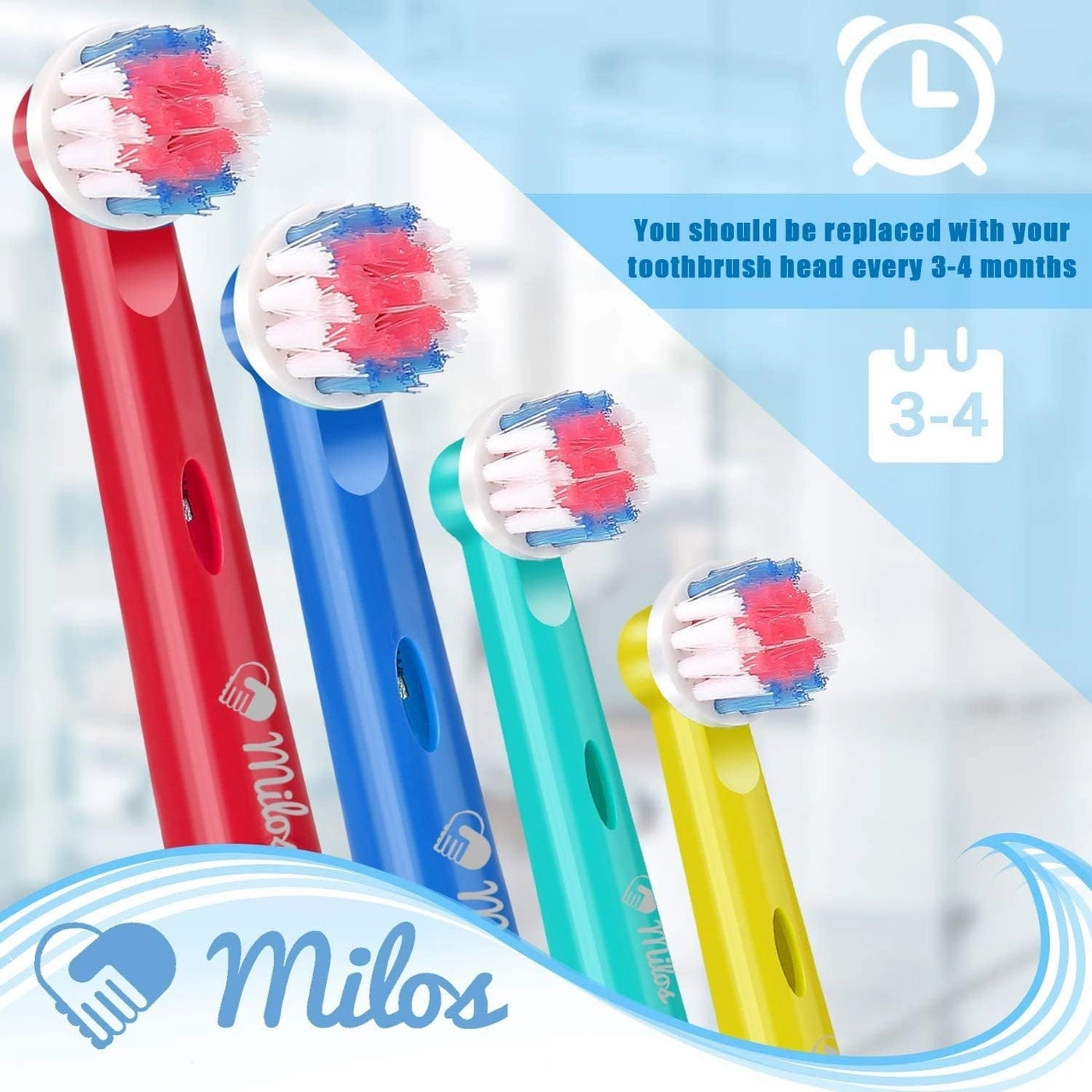 Toothbrush Heads - Kids 4 Pack Softbristled Replacement