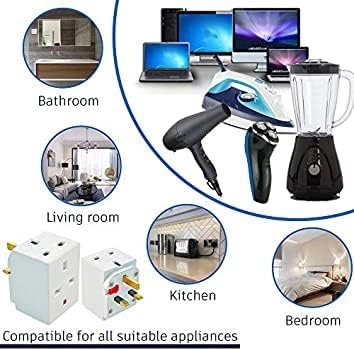 3 Way Socket Multi Plug Fused Adapter - UK