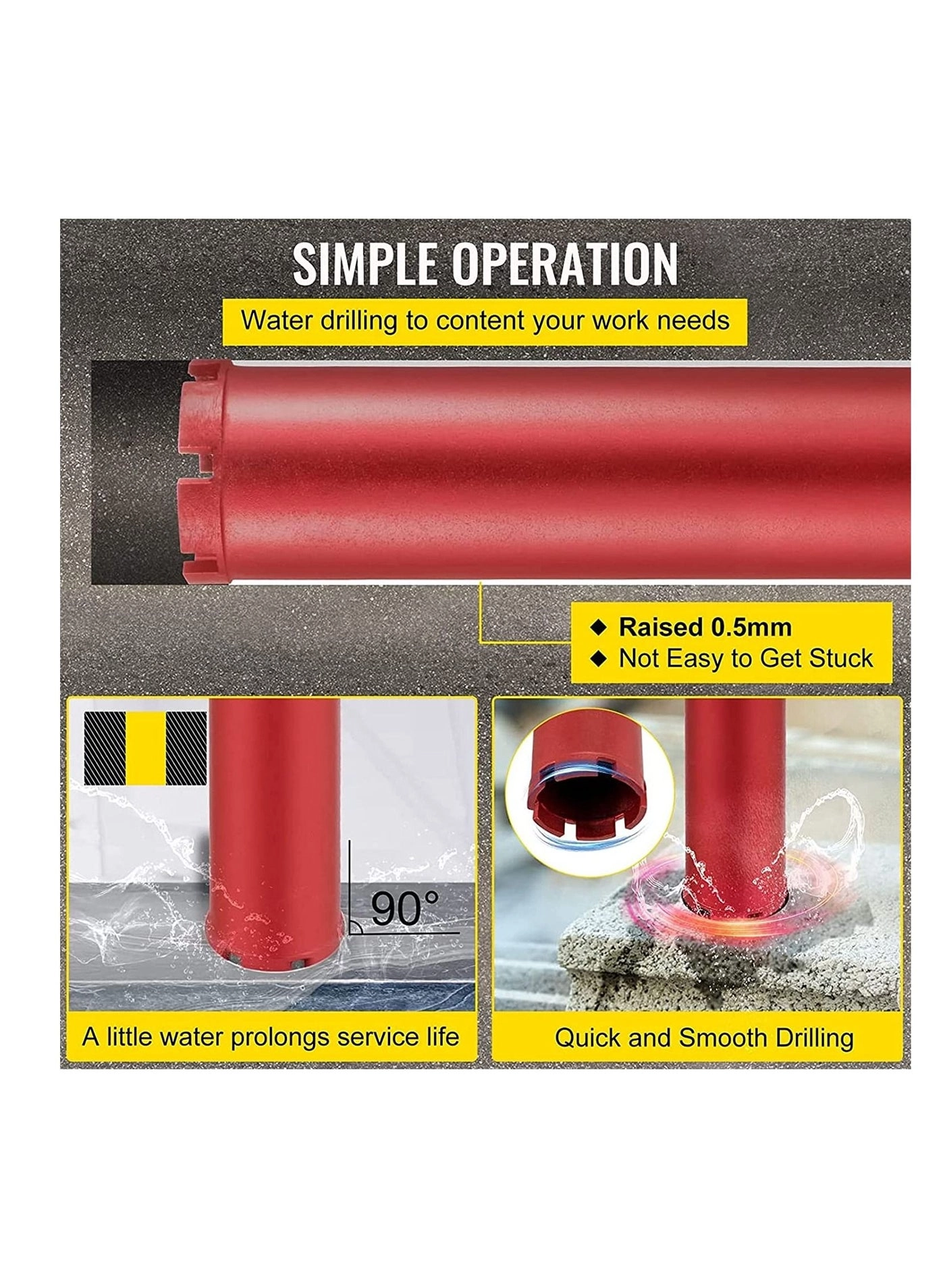 Diamond Core Drill Bit - Alloy steel, diamond 1 Pcs 152 mm