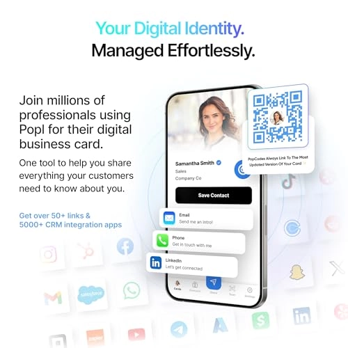 Keychain - Digital Business Card Smart NFC Tag Prism QR