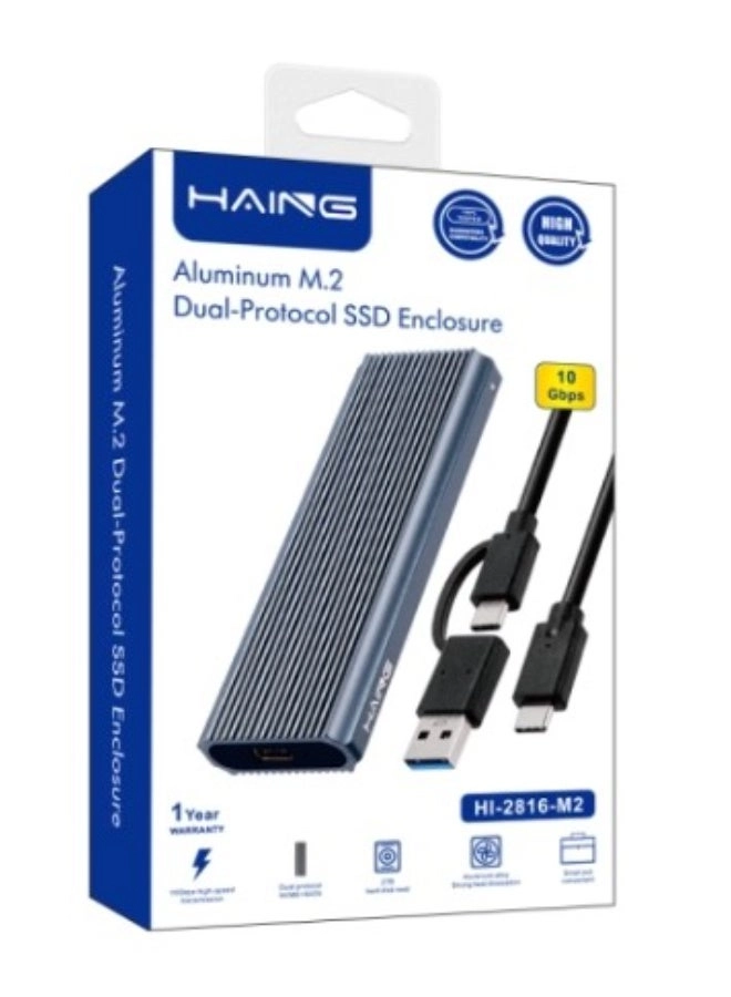 Haing M2 NVME 2 IN 1 SSD CASE - 2230 2242 2280