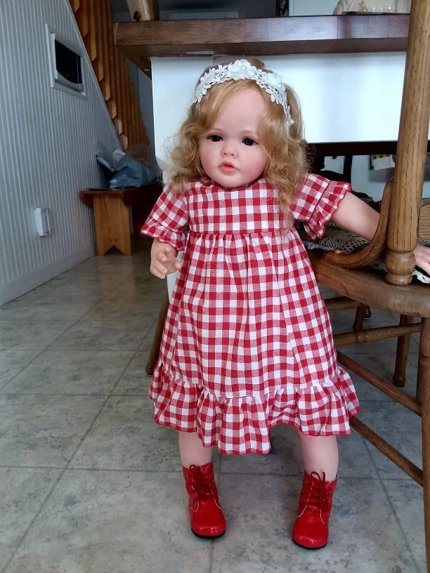 Reborn Baby Doll - 28 inch 70cm Blonde Hair Ages 8+