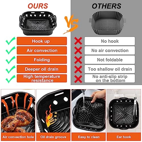Air Fryer Silicone Mould + Gloves + Oil Brush + Food Clip + Dish Brush - Aluminum, Plastic 7 piece(s)