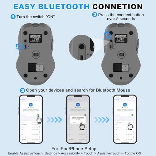 Rechargeable Silent Slim Mouse - Bluetooth