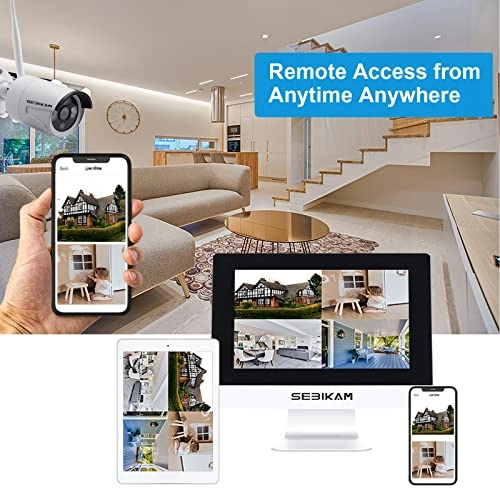 Wireless Security Camera System - 4x 3MP 10CH 2K/3MP