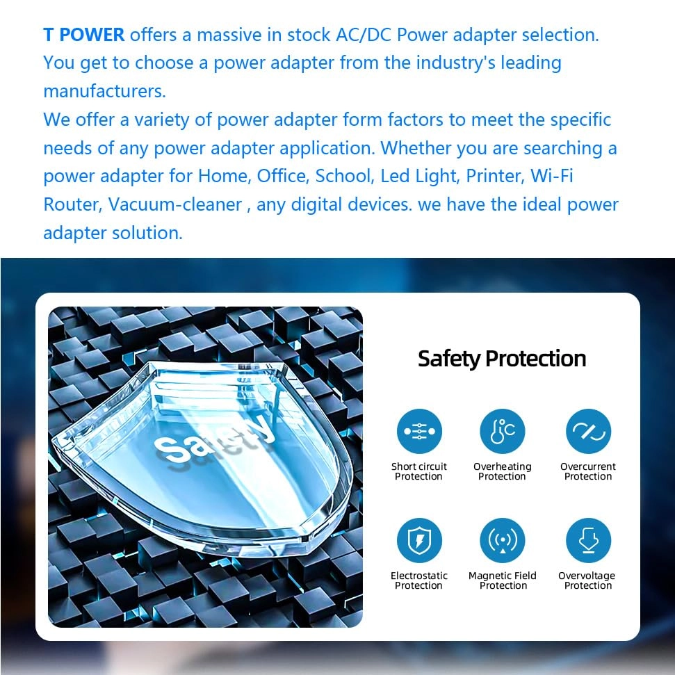 AC DC Adapter Charger - 19V Barrel and Center Pin Connector