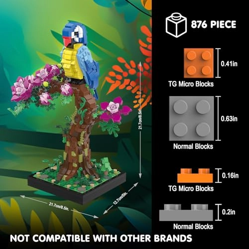 Micro Brick Flower Parrot