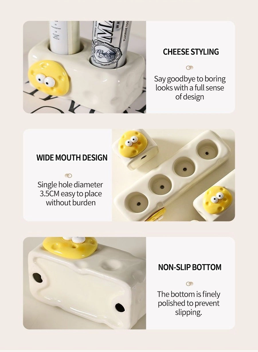 Ceramic toothbrush holder - 3 Slots