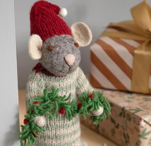 Mouse with Garland - 12 cm
