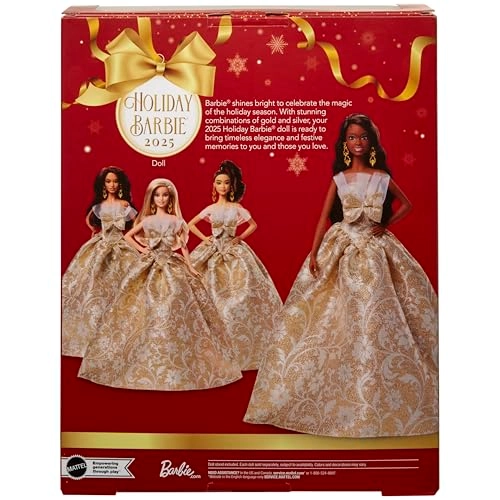 Signature 2025 Holiday Fashion Doll - Black Hair Silver & Gold Gown Ages 6+