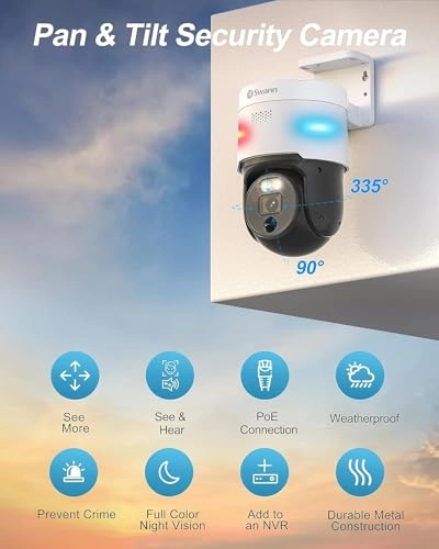 4K UHD Home Security Camera System - 5 Bullet & 1 PT Camera 8Ch