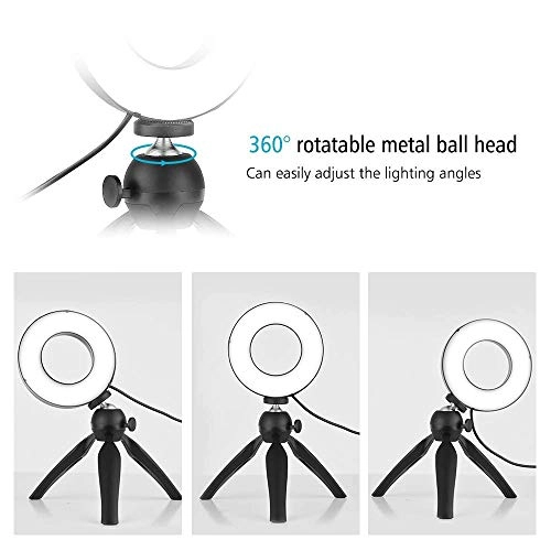 Ring Light LED - 6" Tripod 3 Light Modes
