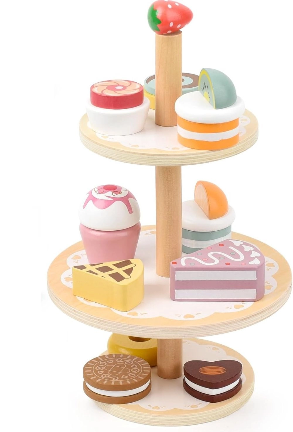 Little Angel Wooden Dessert Stand Toy - 12+ pcs (5551007-KABI_0163)