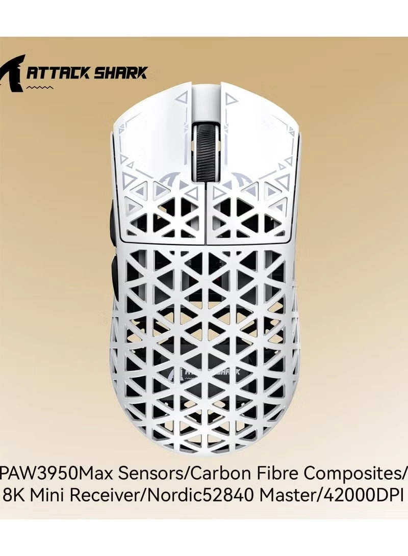 R5Ultra 8K Carbon Fiber Gaming Mouse - 2.4G Wireless Bluetooth USB
